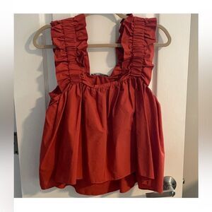 Zara burnt orange flowy crop Top size S
